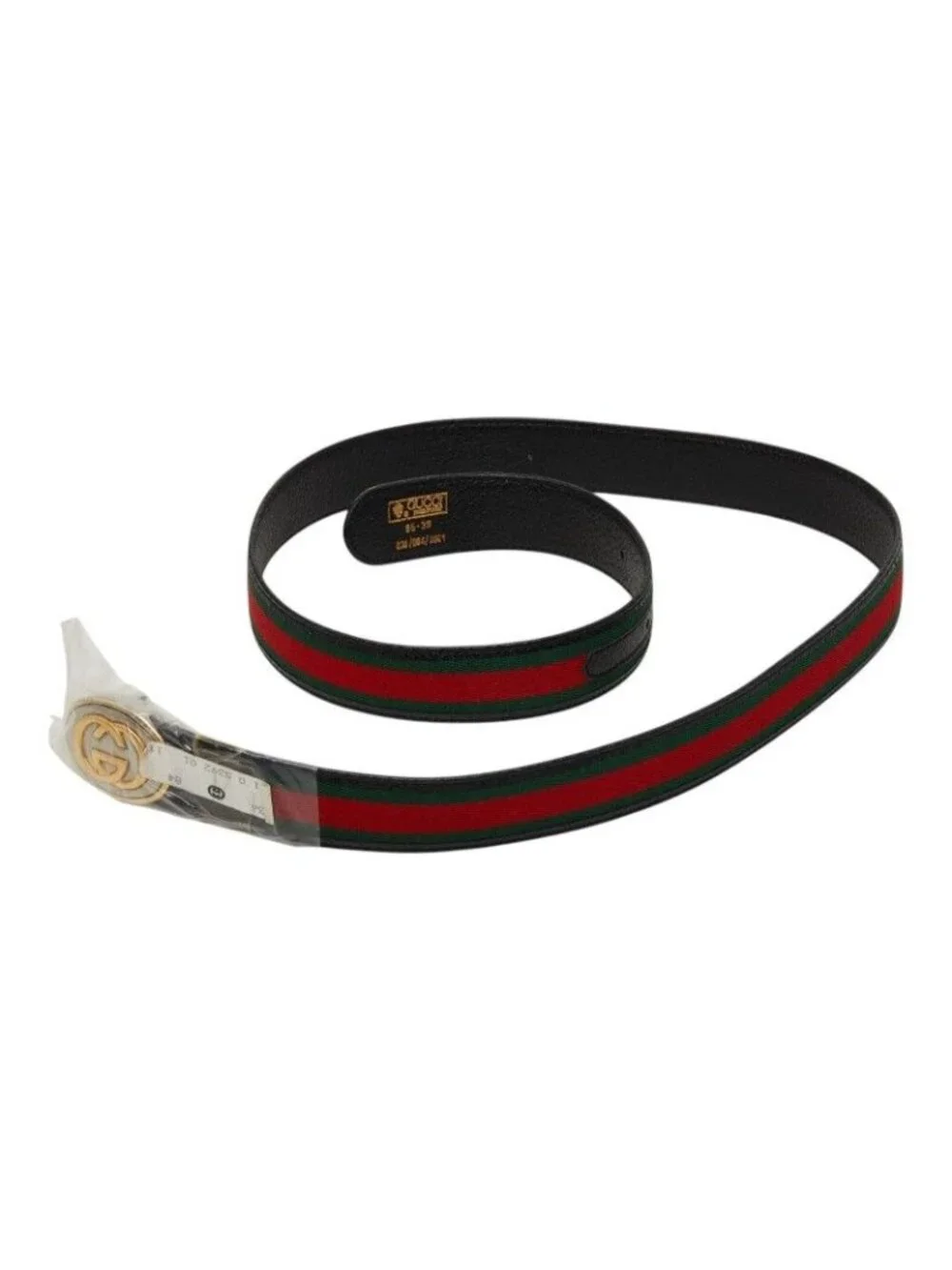 Gucci Sherry Line GG Logo Buckle Belt Black Green Red Leather